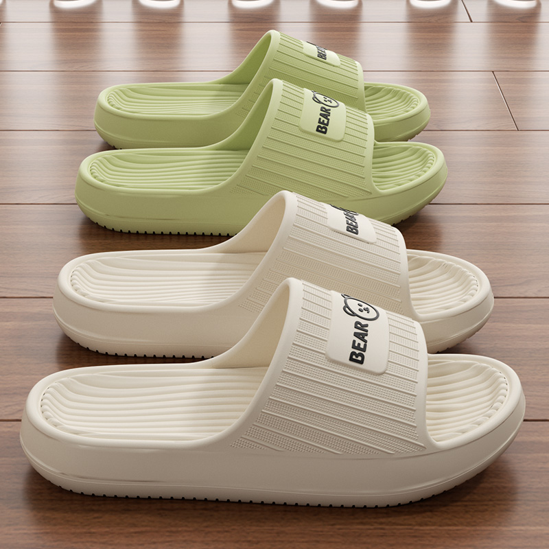 Mule Slip On - クラウドソフトスリッパ、レディース・メンズ、かわいいクマのデザイン、厚底、滑り止め、EVA素材、室内用、バスルーム用、シャワースリッパ、カジュアルなカップル用シューズ。