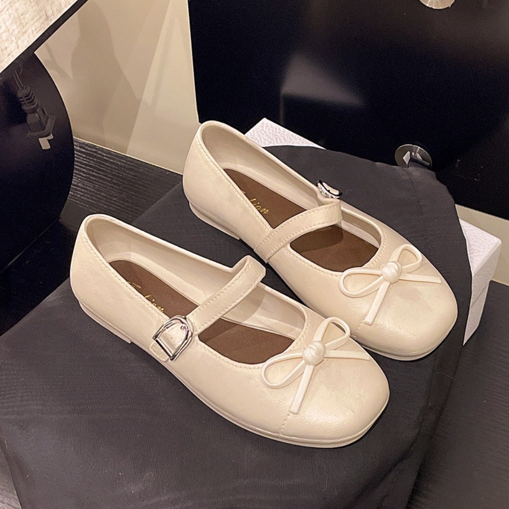 Mule Slip On - スイートな女性用パールボウタイサンダル、多用途滑り止めサマードレスフラット、ソフトで快適なローヒール、つま先を覆うスリッパ