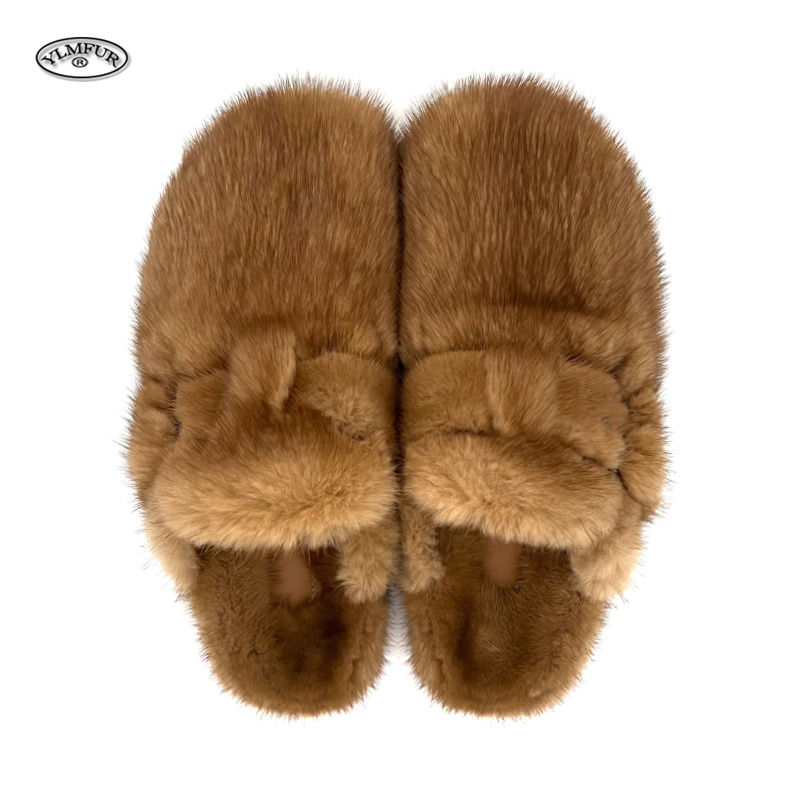 Women'S Shoes Clogs - 冬の女性のスリッパ Comwarm ファッションミンクファーミュール下駄毛皮のようなスリッパ女性の靴アーチサポート付き屋外スライドシューズ