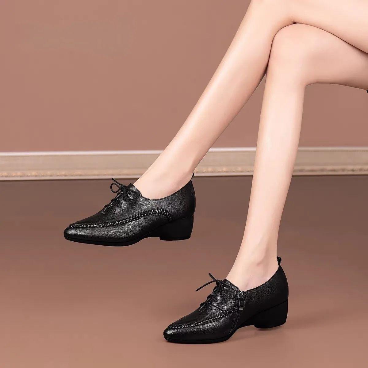 オックスフォードシューズ、レースアップ、ローヒール、カジュア - Oxford Lace Up Women のレビューと価格