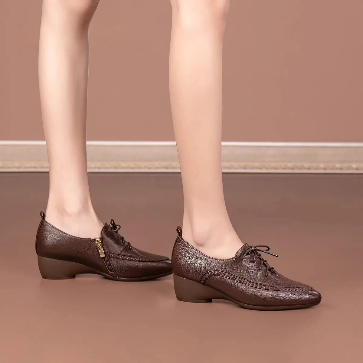 オックスフォードシューズ、レースアップ、ローヒール、カジュア - Oxford Lace Up Women のレビューと価格