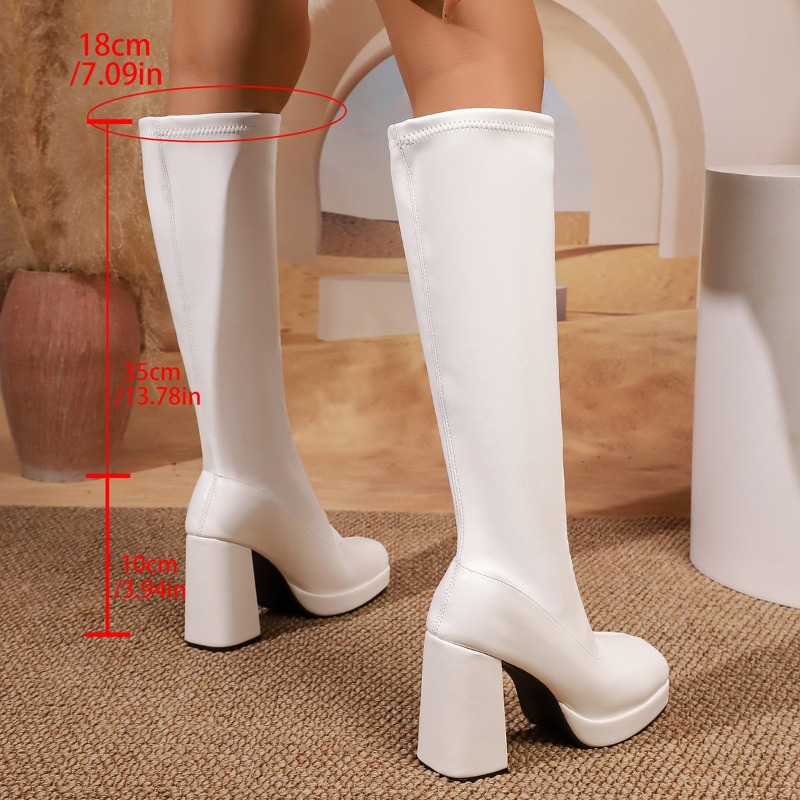 2026年秋冬向け新作厚底スリムハイヒール弾性ブーツ - Knee High Boots Women のレビューと価格