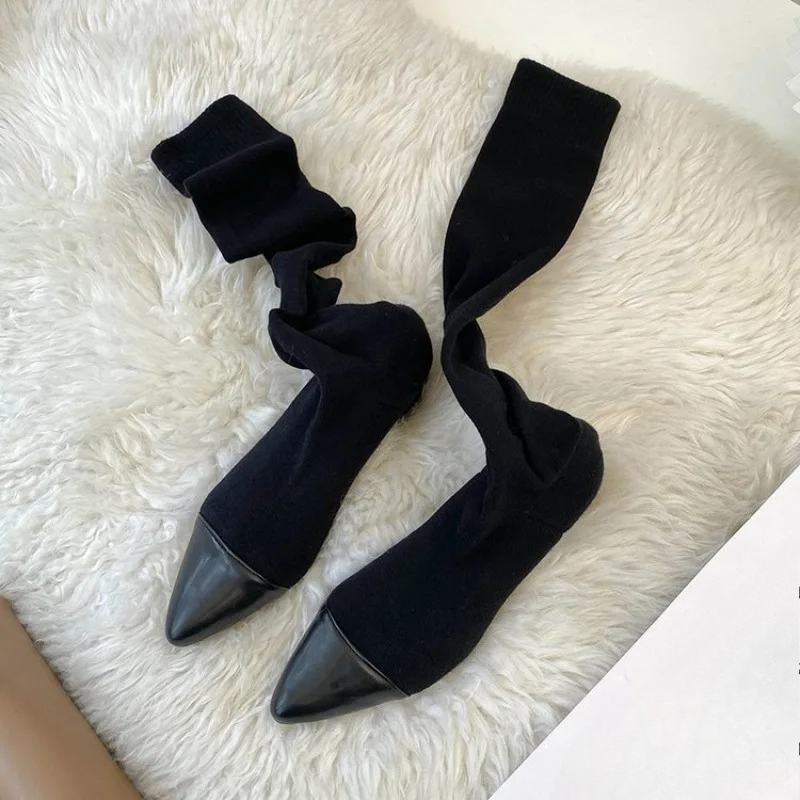 ハイニーソックスシューズ 2025年 春秋新作 シングルブー - Sock Boot Women のレビューと価格