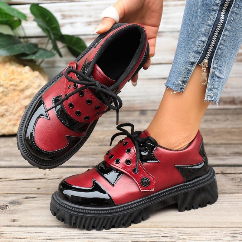 プラットフォームオックスフォードシューズ女性快適なプラスサイ - Oxford Lace Up Women のレビューと価格