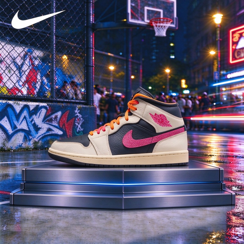 エアジョーダン1 ミッド ベージュ ブラック ピンク ハイカ - Women'S Shoes Nike Jordan のレビューと価格
